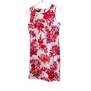 Mario Serrani Women's Sheath Dress Size 4 Red White Made In Italy